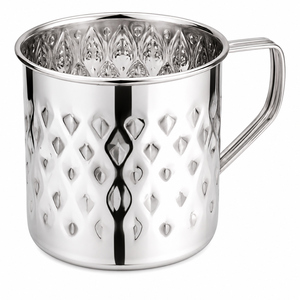 Gobelet isotherme en acier inoxydable à motif diamant embossé personnalisé, tasse à boire en métal, mugs multi-usages pour la cuisine, la maison et l'hôtel - Product Image 1