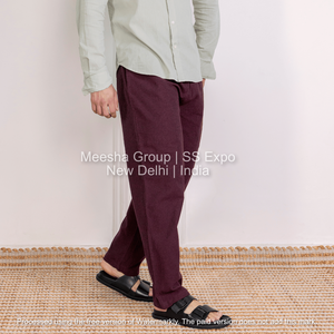 กางเกงลำลองผู้ชายทรงตรงผ้าฝ้ายผสมเอวยางยืดสวมใส่สบายทุกวันกางเกงเลานจ์ - Product Image 5