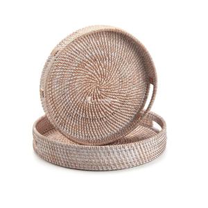 ถาดเสิร์ฟหวายสีขาวสไตล์โมเดิร์นฟาร์มเฮาส์ คุณภาพส่งออก ถาดเสิร์ฟหวายสีขาวทรงกลม ดีไซน์ทันสมัย - Product Image 5