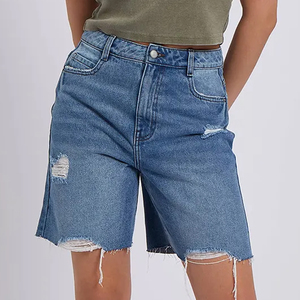 Shorts en jean délavé pour femme, style vintage, faible MOQ, pour l'été, décontracté, fournisseur export - Product Image 6