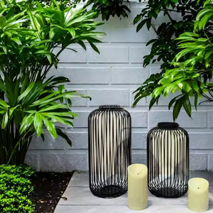 Soporte de farol de vela con cable de Metal de diseño moderno para interiores y exteriores, vajilla decorativa de pared para Hotel, temporada festiva, decoración del hogar - Product Image 1