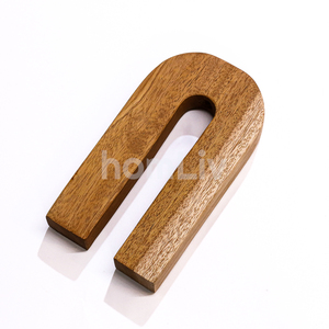 Vase en bois de teck durable en forme de U, porte-fleurs en bois, pot décoratif moderne pour table, pour la maison, cadeaux décoratifs faits à la main - Product Image 6