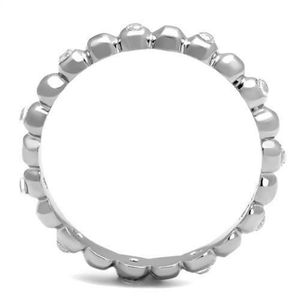 Anello in Acciaio Inossidabile Lucidato TK3085 con Zirconi Cubici di Grado AAA - Piatti e Stoviglie - Product Image 3