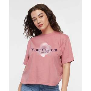 T-shirts courts et amples personnalisés pour femmes, en coton respirant, tailles XS XXS, ajustés, avec impression de logo, de photos et de textes - Product Image 6