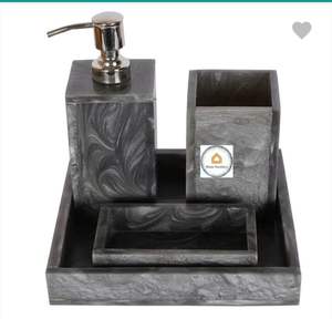 Juego de Baño de Resina Ecológica, Dispensador de Jabón Personalizado, Kit de Maquillaje, Porta Brochas, Bandeja de Almacenamiento para Tocador a Precio Accesible - Product Image 6