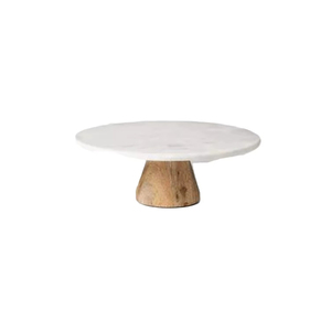 Soporte para Pastel de Mármol de Diseño Moderno con Base de Madera, Plato para Pastel de Mármol y Madera a Precio de Fábrica al por Mayor - Product Image 1