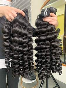 100% Natural sin procesar trama única vietnamita Remy extensión de tejido de cabello humano suelto profundo océano ondulado grado 100% cabello Remy - Product Image 4