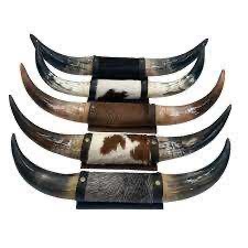 Ensemble de cornes de bœuf montées, écologiques, faites à la main, rustiques, modernes, polies, thème animalier, style western, pour décoration intérieure, Pâques - Product Image 2