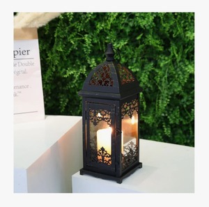 Luxury Gothic Candle <b>Lantern</b> Black Metal Hanging Candle Holder for Home Decoration - Product Image 5