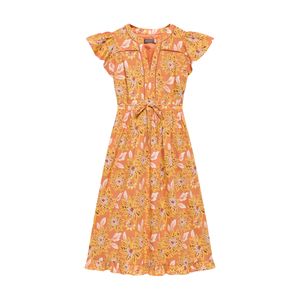 Ladies Printed Midi Dress Tie Waist Fashion Dress - Product Image 4