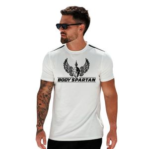 Mens Taped Jersey <b>Tee</b> <b>White</b> Cotton Crew Neck Short Sleeve Graphic Printed T Shirt Casual Breathable Summer Streetwear Fashion - Product Image 1