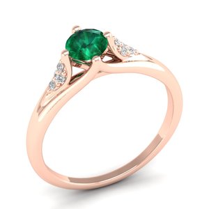 Bijoux REYES en argent sterling 925, anneaux sertis d'émeraudes rondes de 0,5 carat pour femmes, bijoux en moissanite certifiés GRA - Product Image 2