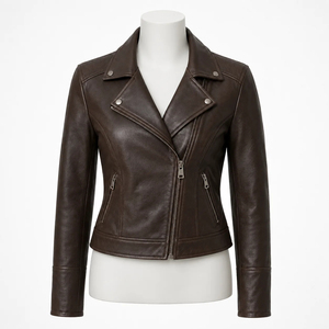 Veste de moto en cuir véritable pour femmes, qualité supérieure, respirante, vêtements d'extérieur décontractés, fabrication sur mesure, service OEM, design personnalisé - Product Image 1