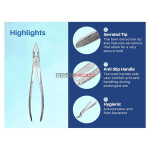 Pinzas de Extracción Dental Tipo Bayoneta Superior para Raíces # Pinzas de Extracción de Dientes de Acero Inoxidable 51, Instrumentos Dentales Quirúrgicos - Product Image 4