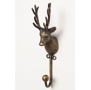 Patère murale en fonte tête de cerf, style rustique, pour manteaux, chapeaux et serviettes, idéale pour cabane ou chalet, design animalier, la meilleure - Product Image 1