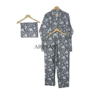 Ensemble de pyjama en coton sexy et décontracté pour femmes, avec poches, respirant, grande taille, vêtements de nuit pour l'été, confortable pour les journées chaudes, 3 pièces - Product Image 5