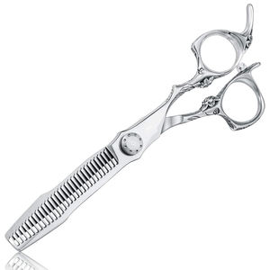 Ciseaux à effiler les cheveux avec logo personnalisé, prix d'usine, en acier inoxydable 440C, ciseaux de barbier à 30 dents, ciseaux de coiffure pour effiler les cheveux - Product Image 1