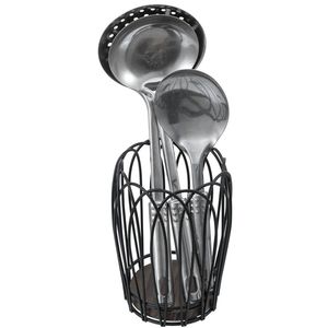 Porte-couverts élégant en métal pour comptoir de cuisine, organisateur de cuillères, fourchettes et couteaux au design moderne et décoratif - Product Image 1