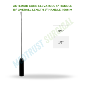 Élévateurs Cobb antérieurs 18 pouces 460 mm, instrument de chirurgie neuro-spineuse pour l'élévation des tissus vertébraux antérieurs et la dissection osseuse - Product Image 2