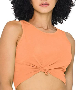 Custom logo Summer Candy Color Fitness Shirt Slim <b>Crop</b> <b>Tops</b> High Quality Fashion T shirt for Women - Product Image 6