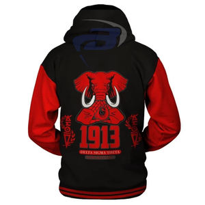 Delta |   Sigma |   Sudadera con Capucha de la Hermandad Theta DST, Diseño de Elefante Negro y Rojo con Letras Griegas 1913, Impresión Digital, Sudadera Unisex de Invierno - Product Image 3