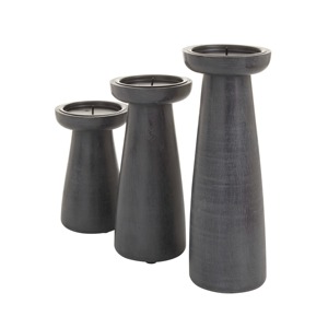 ชุดเชิงเทียนเหล็กสีดำ 3 ชิ้น รูปทรงกรวยเรียว ตกแต่งบ้าน ดีไซน์ทนทาน - Product Image 3