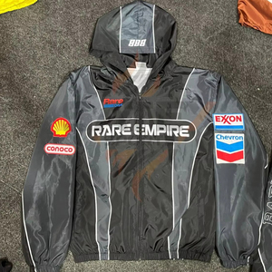 Custom Windbreaker Hoodie Men Nylon <b>Zip</b>-<b>Up</b> Vintage Washed Lightweight Windproof Waterproof Outdoor Jacket - Product Image 1