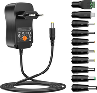 Adaptador de Corriente Universal AC-DC de 36W, Multivoltaje 3V 4.5V 5V 6V 7.5V 9V 12V 3A con 10 Puntas DC para Electrónica del Hogar