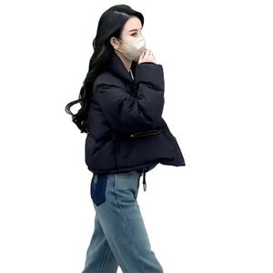 Chaqueta corta de Invierno para mujer, moda coreana 2023, Parka acolchada de algodón grueso sólido con cremallera cálida, Abrigo acolchado de lona - Product Image 2