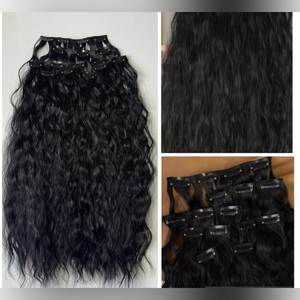 Extensions de cheveux humains à clipser de 28 pouces, cheveux indiens bruts, noir naturel, cheveux Remy à trame unique - Product Image 2