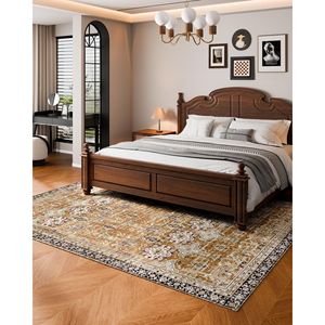 Tappeto Vintage Anti-Skid Anti-strappo verde marrone 8X10 ft ampio Set tappetino - Product Image 4