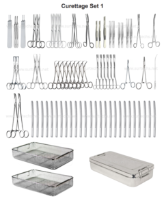 Curettage Set 1 Stainless Steel Gynecology Surgical Instruments CE Certified Hospital Grade Kit - Product Image 1