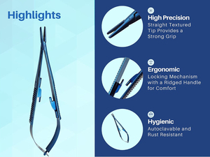 <b>Needle</b> Castroviejo Holder Scissor Forceps Micro Set Ceramic Coated Stainless Steel Suture Tools Ophthalmic Instrument - Product Image 1