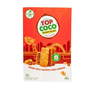 Cracker de Coco TOPCOCO con Cacahuetes 180g, Snack Crujiente de Coco y Cacahuetes, Precio Competitivo, Venta al Por Mayor, Exportación - Product Image 1