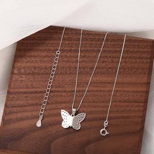 Classic Best Selling 925 Sterling <b>Silver</b> Lab Grown Diamond Pave Set Diamond Butterfly Pendant <b>Necklace</b> Birthday Gift for Her - Product Image 5