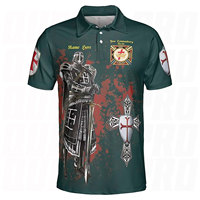 Polo personnalisé pour homme avec nom de commanderie, franc-maçon, chevalier templier, broderie personnalisée Sir Knights Fraternal
