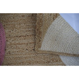 Abstract Pattern Rectangle Jute Area Rug Handcrafted Modern Style Living Room Decor Reversible Flat Pile Thin 100% Organic Jute - Product Image 4