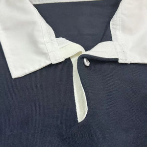 OEM Top Quality Factory Direct Selling Contrast Color Rugby <b>Shirt</b> <b>Long</b> <b>Sleeve</b> 100% Cotton Knitted Crop <b>Men</b> Striped <b>Polo</b> <b>Shirts</b> - Product Image 5