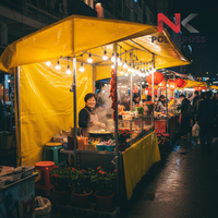 Bâche de marché nocturne de qualité commerciale, sur mesure, pour usage polyvalent