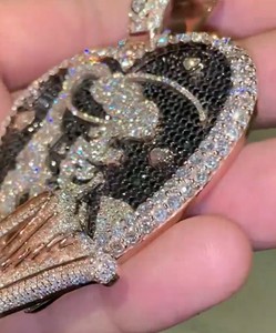Colgante de Moissanita con Corte Brillante y Patrón Geométrico Personalizable de Plata S925 para Hombre, Chapado en Rodio/Oro, Estilo Hip-Hop, Ideal para Fiestas - Product Image 2