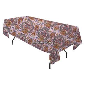 Mantel Rectangular de Algodón Estampado a Mano Personalizado, Mantel Floral al por Mayor para Fiestas - Product Image 2