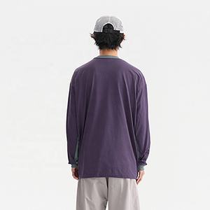 Alta calidad 100% poliéster secado rápido Unisex de gran tamaño de dos tonos de manga larga Camisetas activas al aire libre senderismo camiseta para hombres y mujeres - Product Image 6