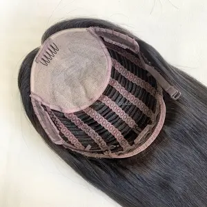 100% real hair natural like scalp replacement invisible hairline open weft wig hair pieces topper for women