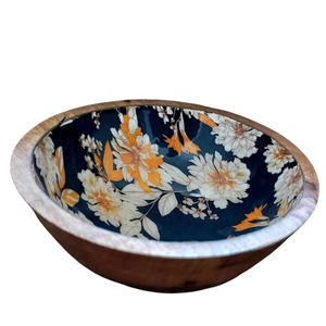 Bol en bois massif imprimé, finition lisse artisanale, directement de l'usine, pour salades, pâtes, collations, fruits et usage quotidien en cuisine - Product Image 2
