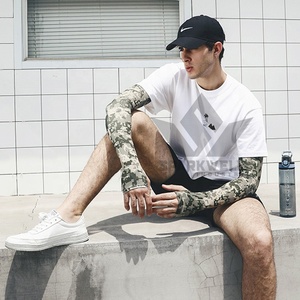 Manchon de cyclisme unisexe imprimé camouflage anti-UV en Spandex et Polyester pour adulte, sans couture - Product Image 5