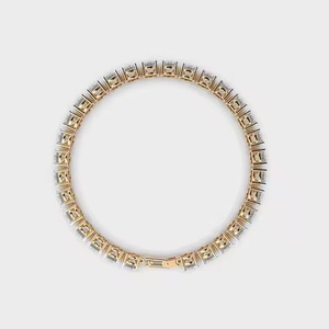 Sparkling Moissanite Round Diamond <b>Bracelet</b> High Quality 18K Yellow Gold Non-Fade Hip Hop Jewelry for Men and Women - Product Image 2