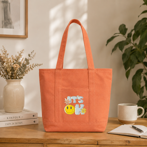 Sac fourre-tout en toile de coton premium pour femme, avec doubles poignées d'épaule, poche avant, réutilisable, écologique, léger, durable, pour tous les jours - Product Image 3