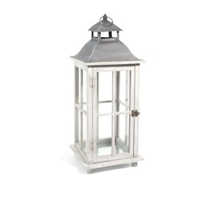 Farol Decorativo de Madera con Paneles de Vidrio, Asa de Cuerda, Hecho a Mano, Rústico, Decoración para Jardín y Hogar - Product Image 3