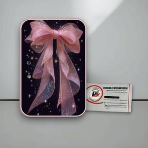 Placas Magnéticas Acrílicas para Pestañas con Lazo Rosa, Diseño Floral y Diamantes, Reutilizables, Impermeables, Marca Privada - Product Image 2