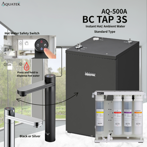 Sistema de Filtro de Agua Bajo Fregadero Aquatek BC Tap 3S |   Sistema de ósmosis inversa de flujo directo sin tanque (AQ-500A) | Caliente/Amplio rango de temperatura |   750W |   Elección de Hotel y Vivienda de Lujo - Product Image 1